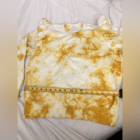 Clare V Yellow Tie-Dye Ruffle Sweatshirt - Picture 9 of 11